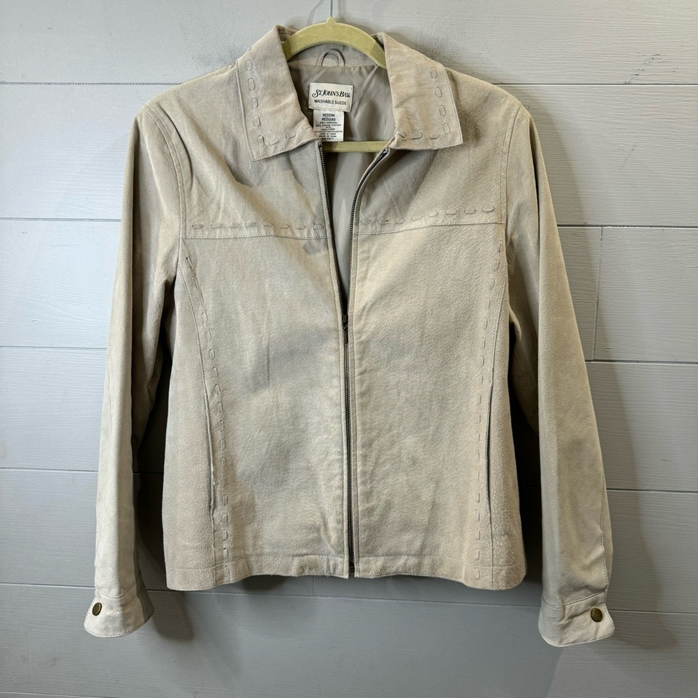 St. John’s Bay | Genuine Leather Washable Suede Zipper Jacket Size Medium